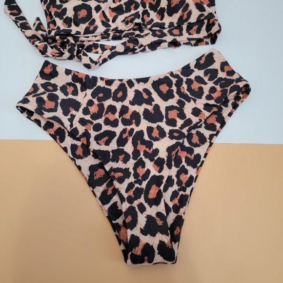 Women One Shoulder High Waisted Bikini Tie High Cut Two Piece Swimsuit NEW - Picture 5 of 12